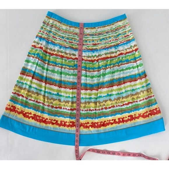 Colorful Skirt Retro Talbots Skirt Stripes Cotton Lined Skirt - Size 8 - Picture 3 of 7